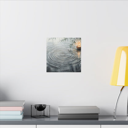 Water Ripple Sumi E Canvas Art | Calm Zen Art