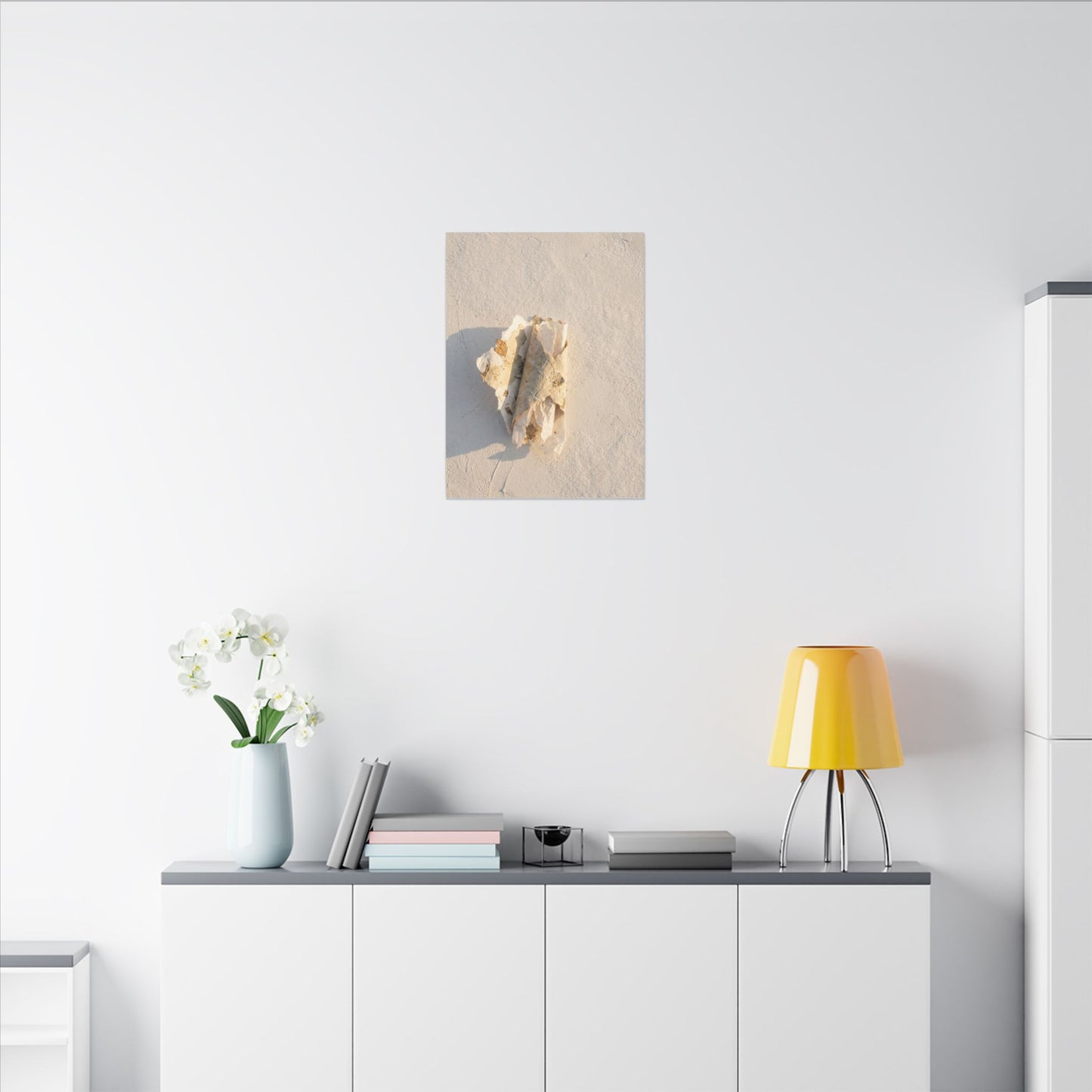 Paper Fold Canvas Art | Winter Japandi Texture Art