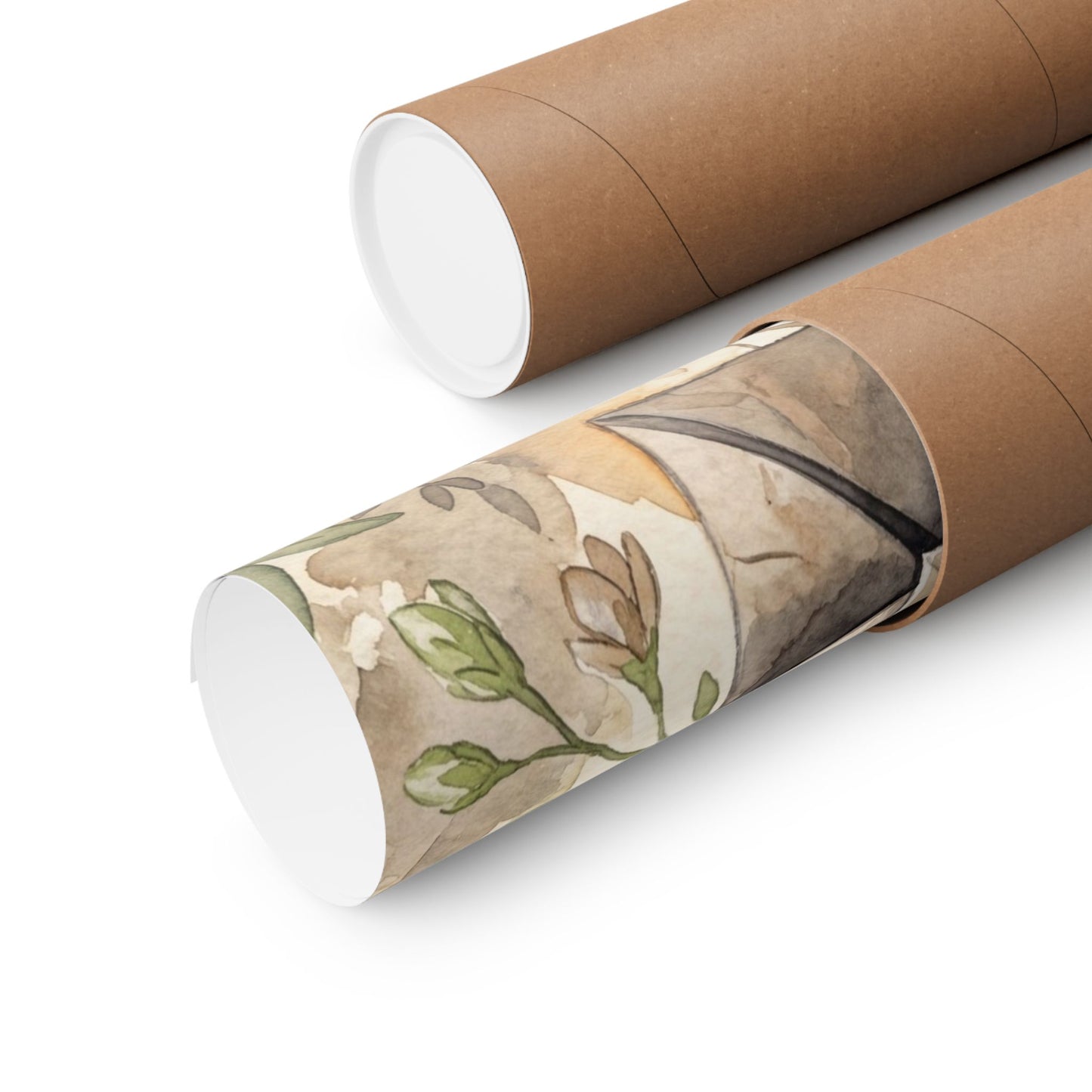 Golden Hour Paper Fold Wall Art Print - Japandi Mono No Aware