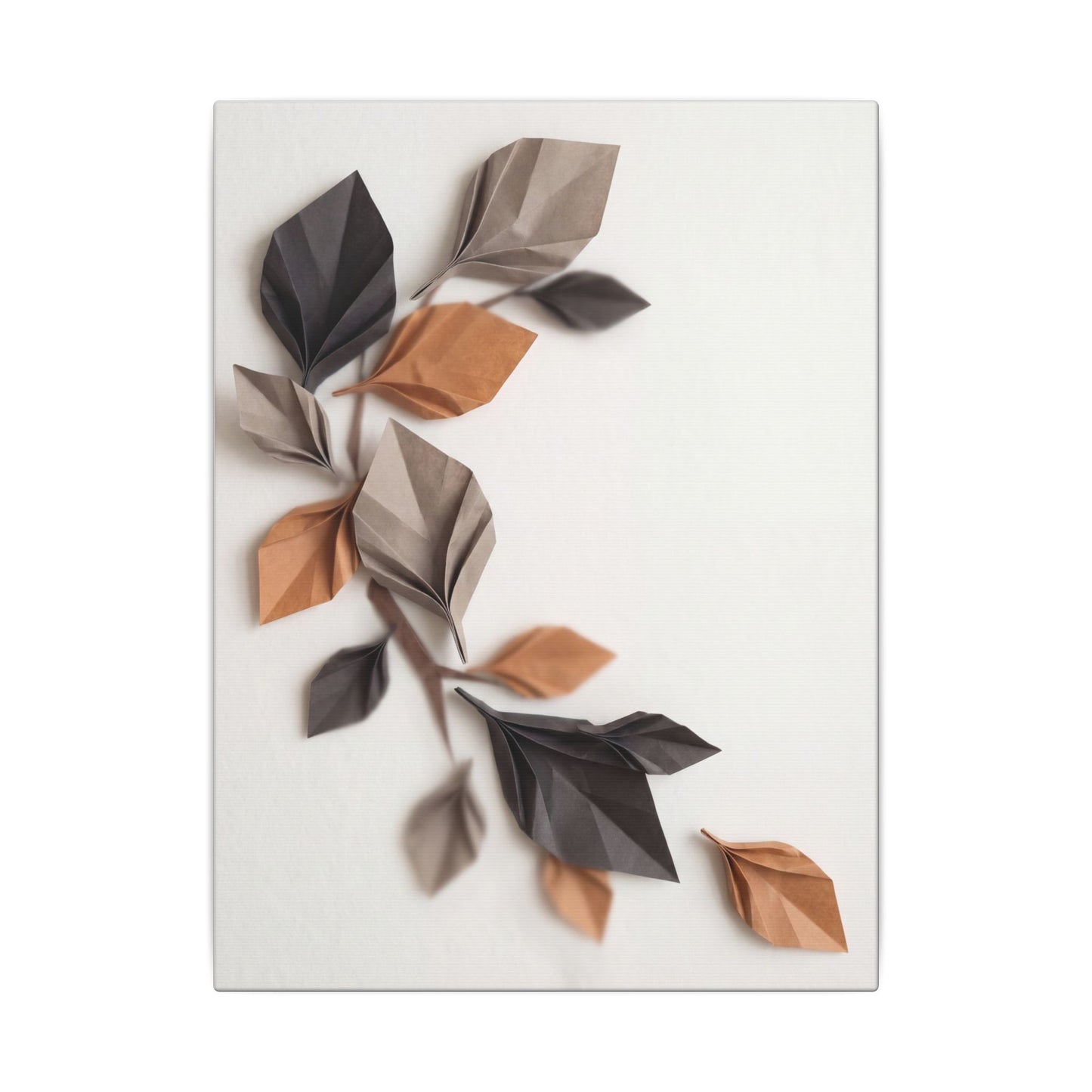 Paper Fold Autumn Canvas Art | Japandi Earthy Design