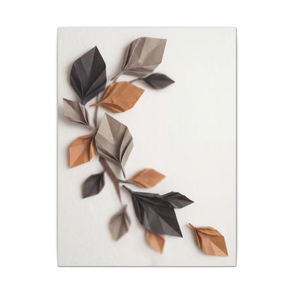 Paper Fold Autumn Canvas Art | Japandi Earthy Design