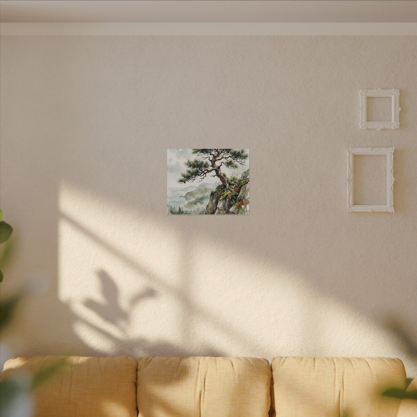 Pine Tree Spring Canvas Art | Japandi Neutral Design