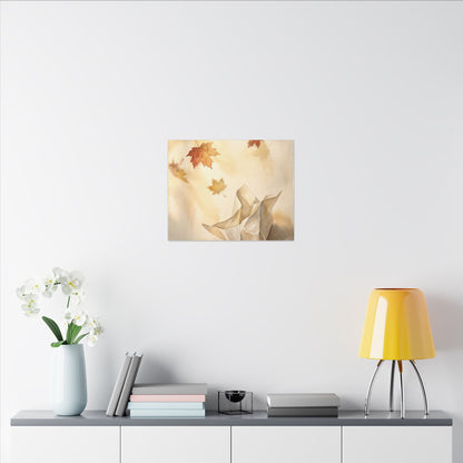 Japandi Paper Fold in Golden Hour | Watercolor Canvas Art