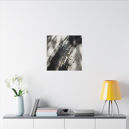 Ink Brushstroke Canvas Art | Spring Dark Japandi Moody Minimal Art