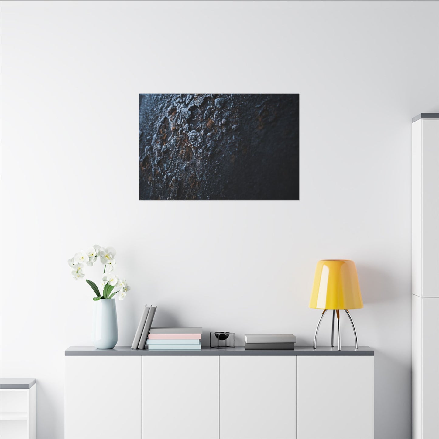 Rust Patina Canvas Art | Winter Dark Japandi Shadow Zen Art