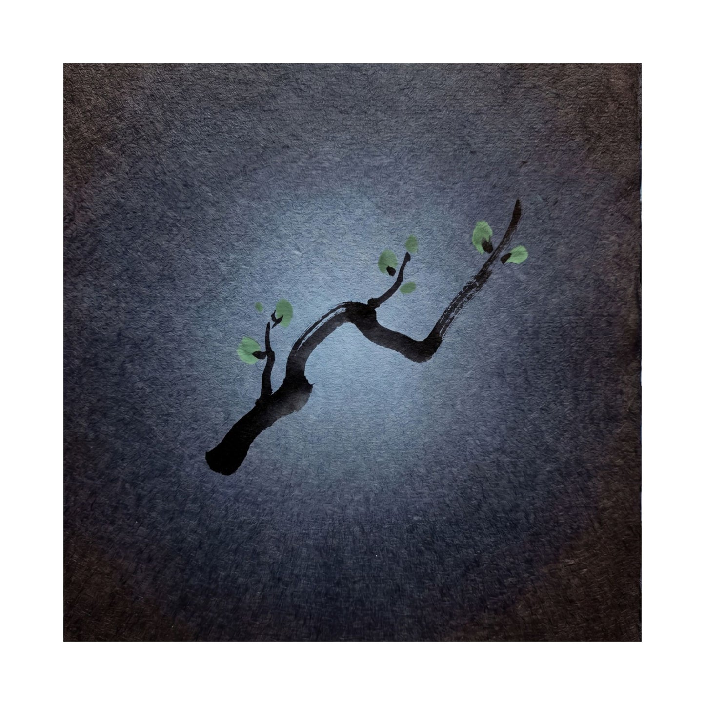 Moonlight Ink Brushstroke Wall Art Print - Dark Japandi Ma
