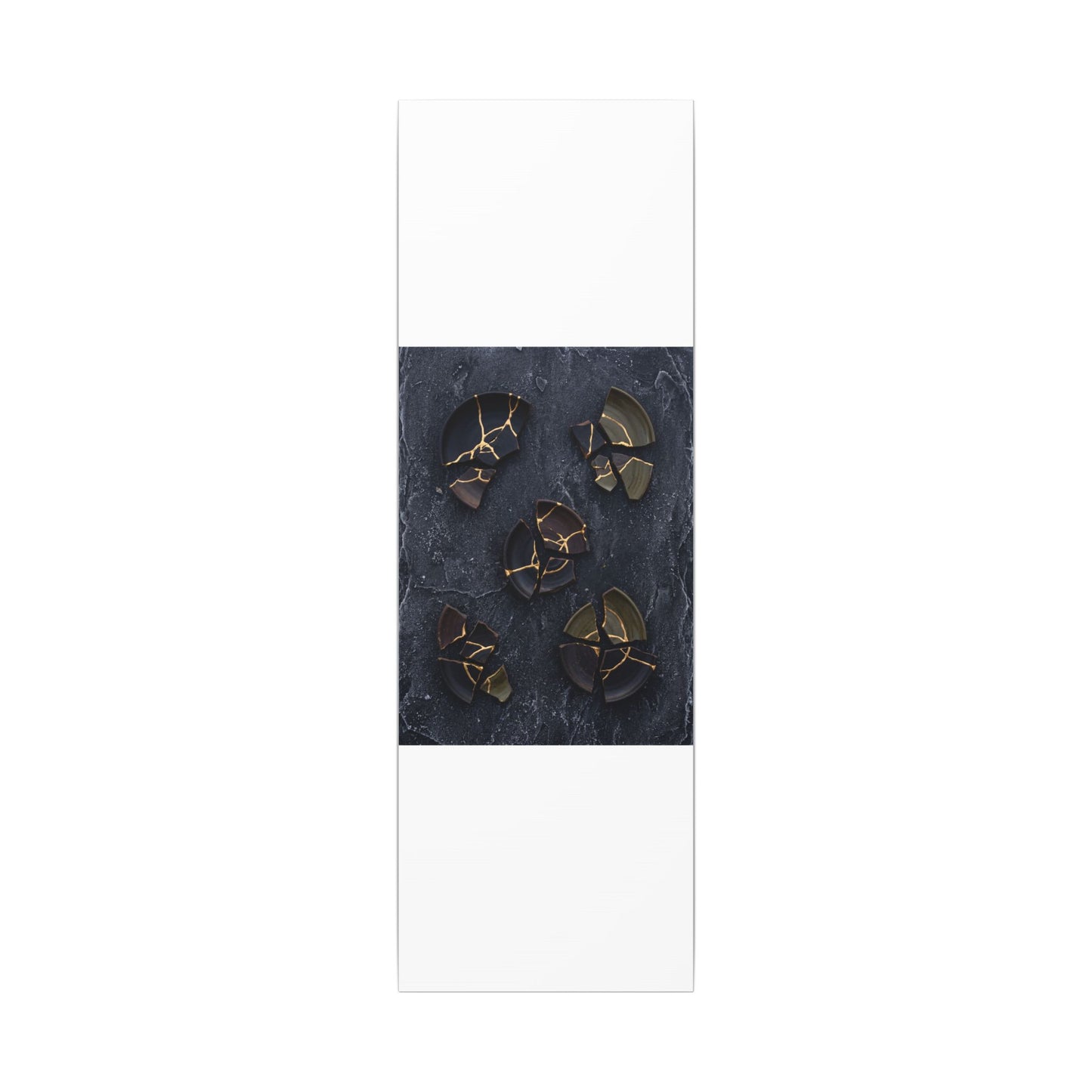 Broken Pottery Canvas Art | Winter Dark Japandi Shadow Zen Art