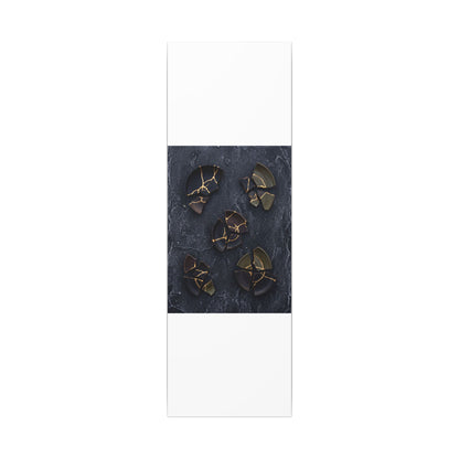 Broken Pottery Canvas Art | Winter Dark Japandi Shadow Zen Art