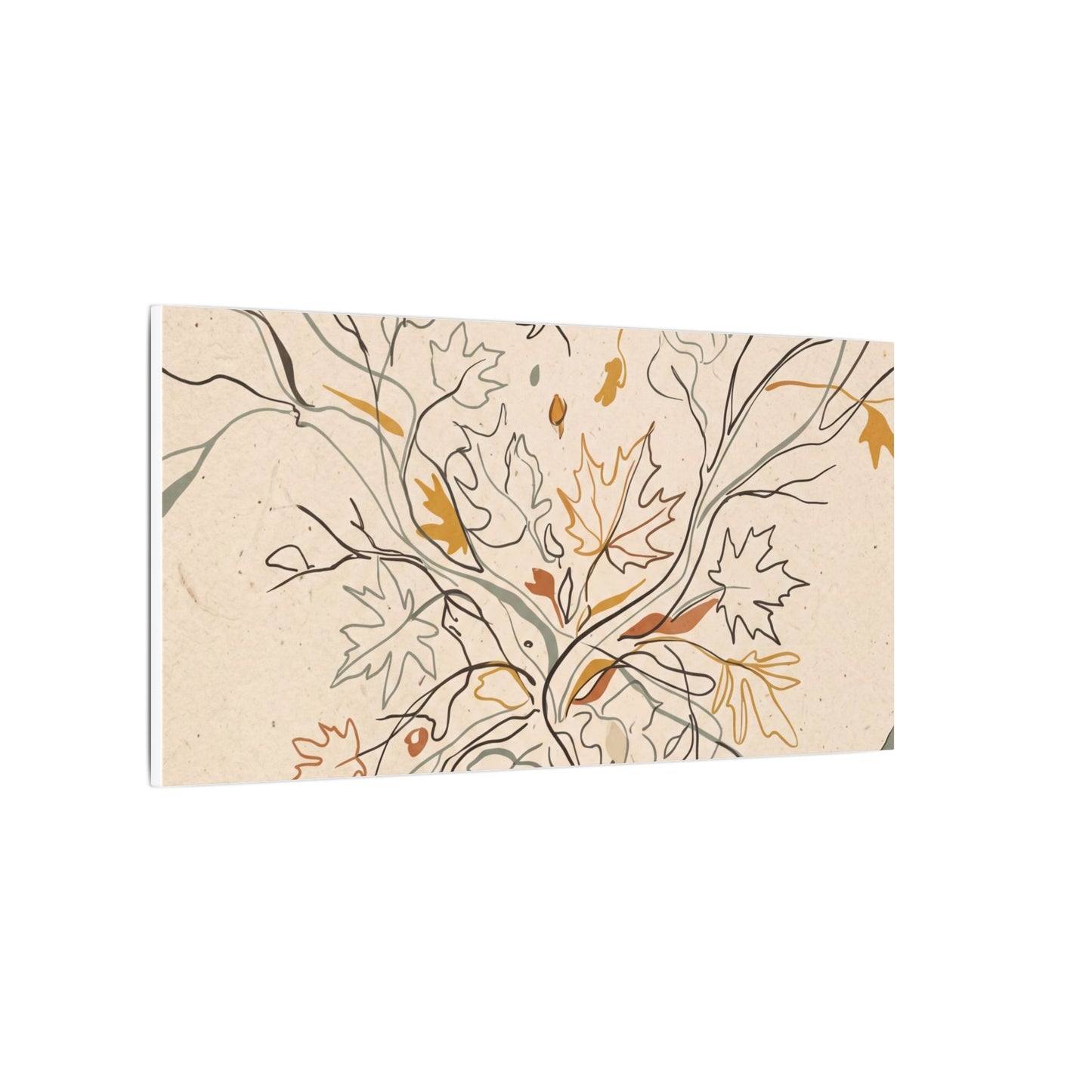 Warm Shadow Play Canvas Art - Minimal Line Japandi