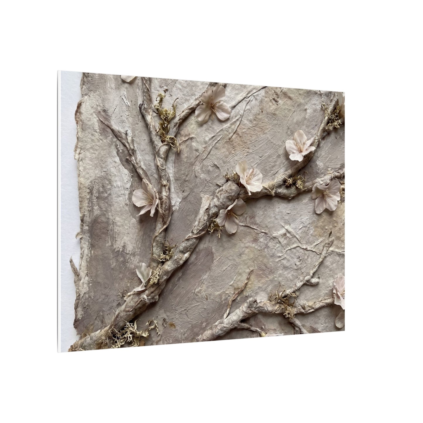 Summer Cherry Blossom Texture Canvas Art | Earthy Decor