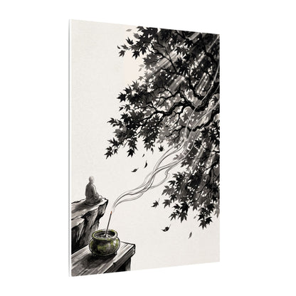 Serene Incense Smoke Canvas Art - Ukiyo E Inspired Zen