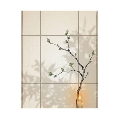 Shoji Screen Minimal Line Wall Art Print | Earthy Japandi Art