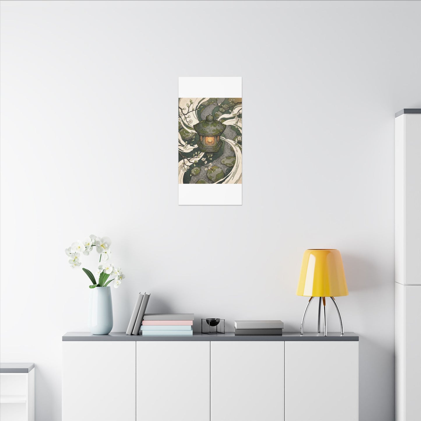 Zen Stone Lantern in Candlelight | Ukiyo E Inspired Canvas Art