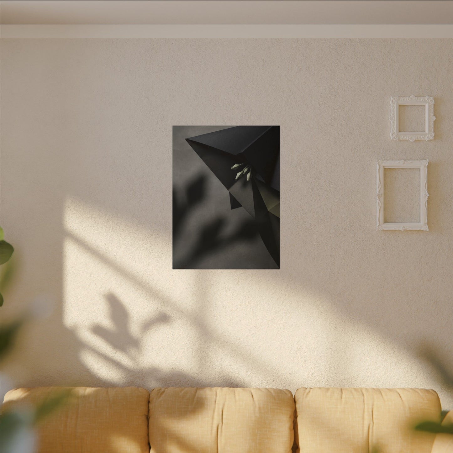 Paper Fold Moody Minimal Canvas Art | Luxurious Dark Japandi Art