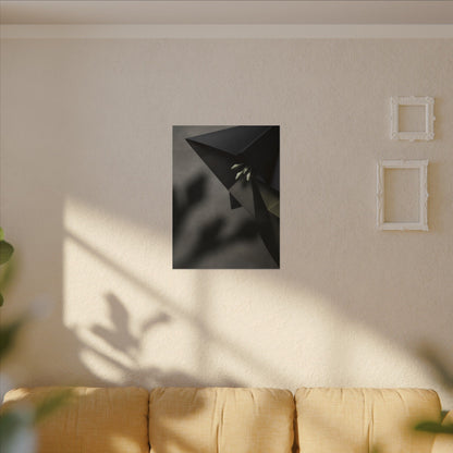 Paper Fold Moody Minimal Canvas Art | Luxurious Dark Japandi Art
