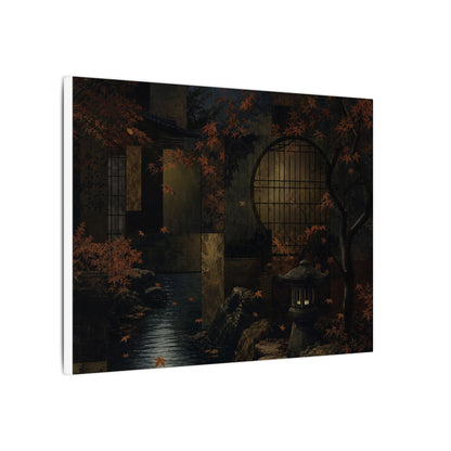 Moonlight Moonlit Garden Canvas Art - Dark Japandi Shibui