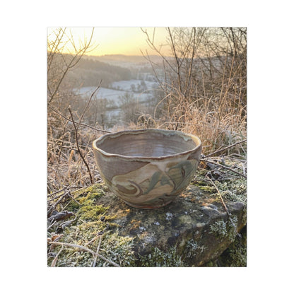 Golden Hour Ceramic Bowl Canvas Art - Japandi Shibui