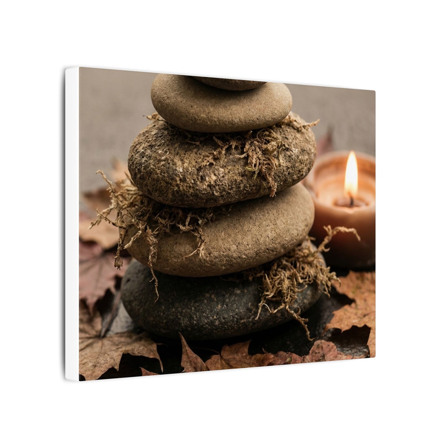 River Stones Canvas Art | Autumn Japandi Texture Art