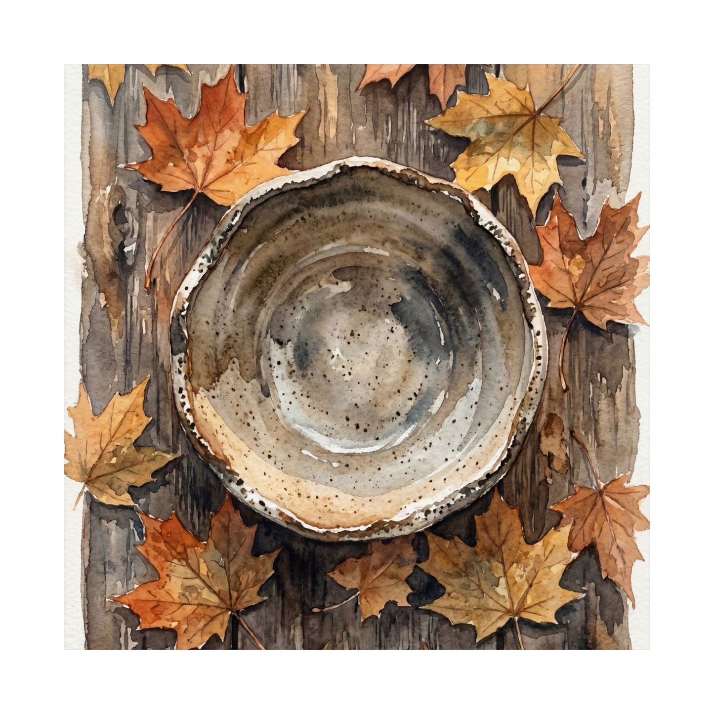 Ceramic Bowl Watercolor Wall Art Print | Elegant Japandi Art