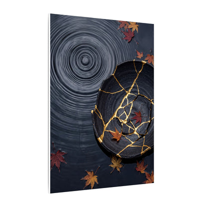 Philosophical Water Ripple Canvas Art - Gold Repair Kintsugi