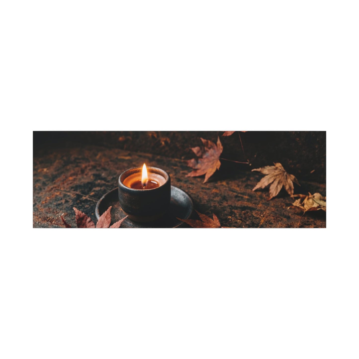 Dark Japandi Rust Patina in Candlelight | Shadow Zen Canvas Art