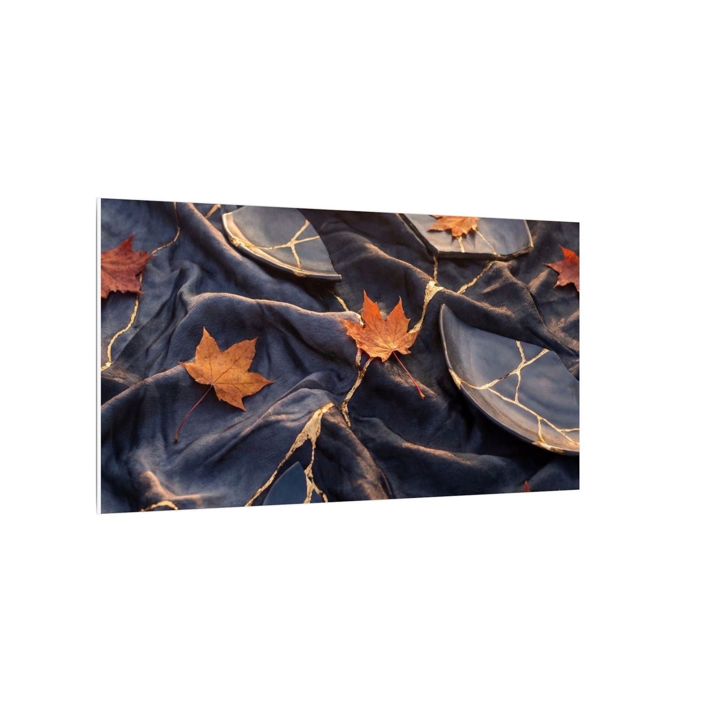 Golden Hour Silk Drape Canvas Art - Kintsugi Shibui
