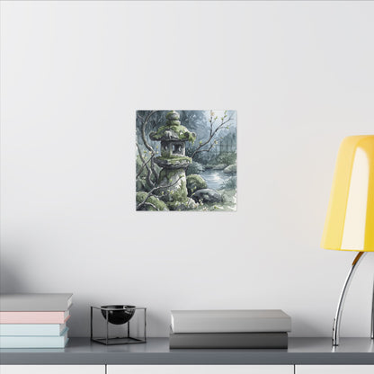 Moonlight Stone Lantern Canvas Art - Japandi Seijaku