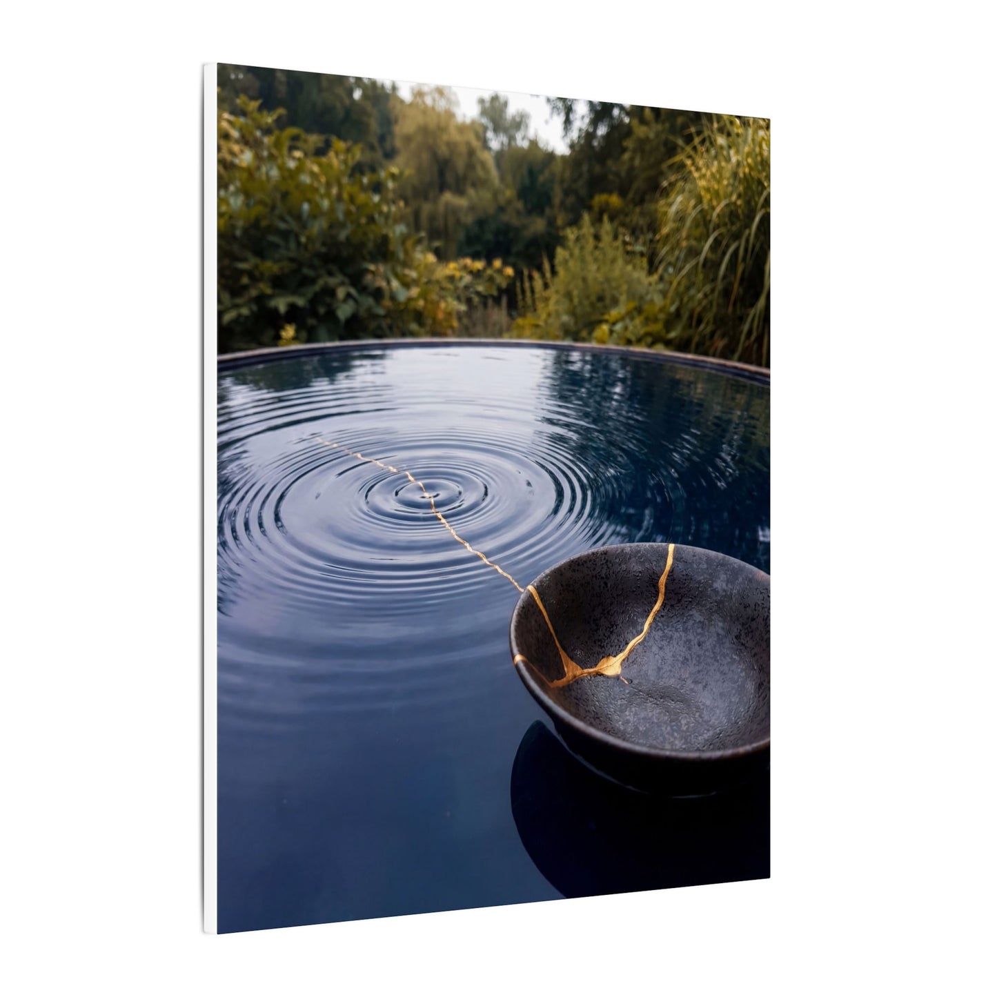 Kintsugi Water Ripple in Overcast | Broken Beauty Canvas Art