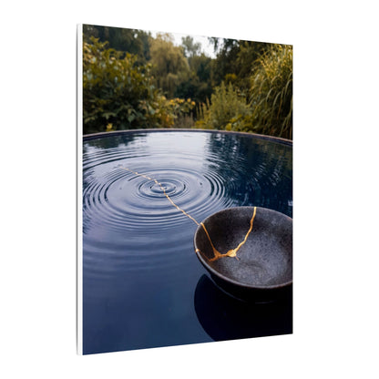 Kintsugi Water Ripple in Overcast | Broken Beauty Canvas Art