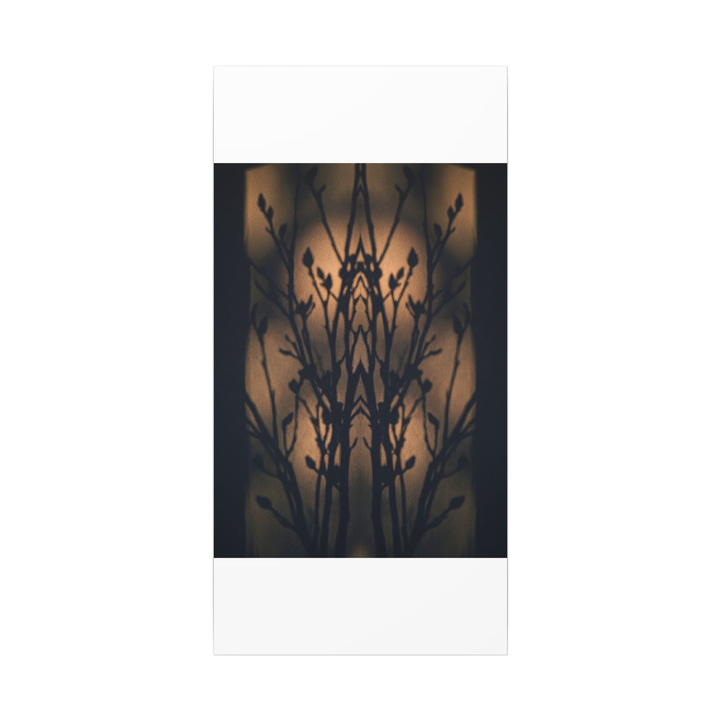 Dark Japandi Shadow Play in Golden Hour | Shadow Zen Canvas Art