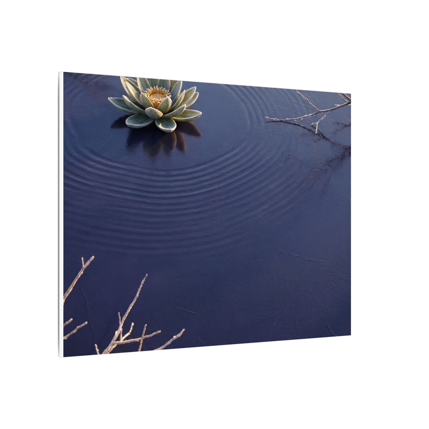 Lotus Flower Canvas Art | Winter Zen Karesansui Art