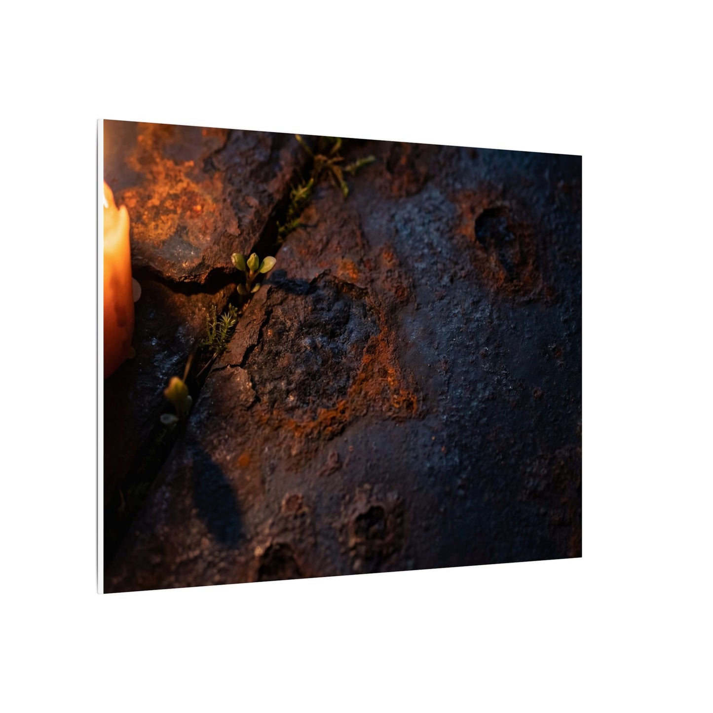 Candlelight Rust Patina Canvas Art - Dark Japandi Ma
