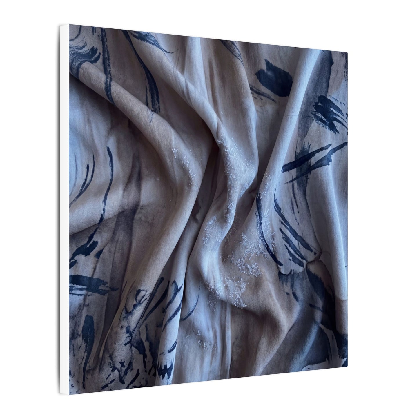 Silk Drape Winter Canvas Art | Japandi Earthy Design