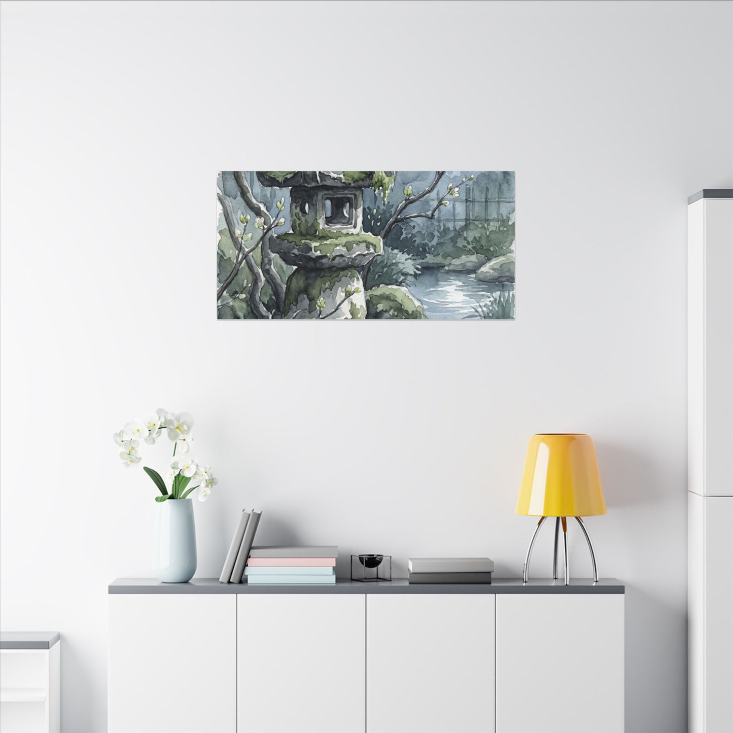 Moonlight Stone Lantern Canvas Art - Japandi Seijaku
