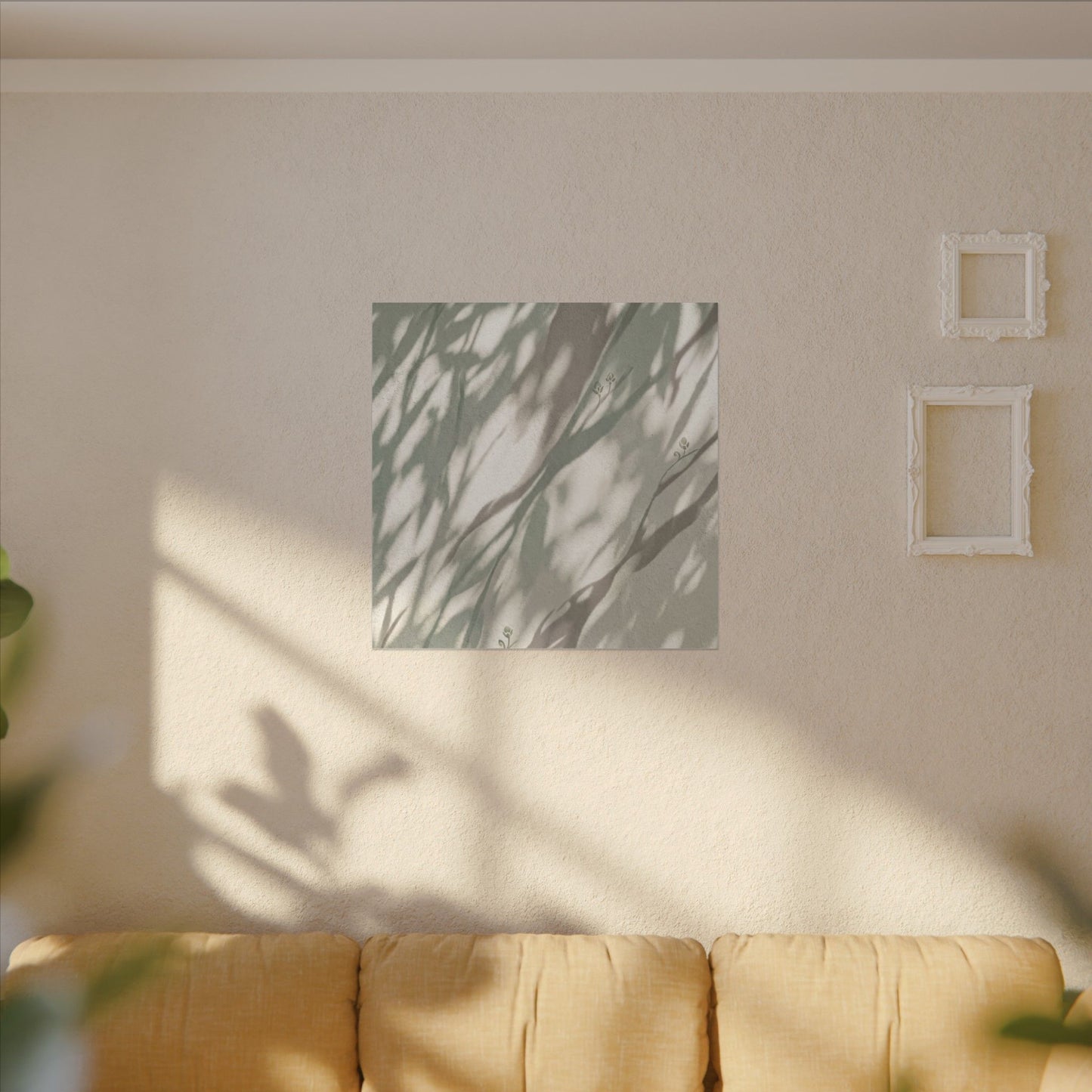 Japandi Shadow Play in Dappled | Japanese Pattern Canvas Art