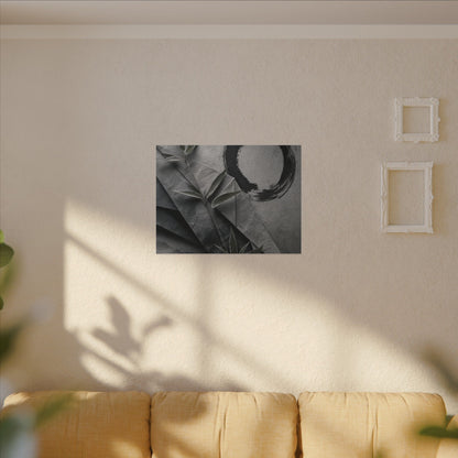 Winter Paper Fold Enso Canvas Art | Serene Decor