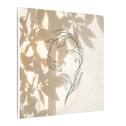 Warm Shoji Screen Canvas Art - Minimal Line Japandi