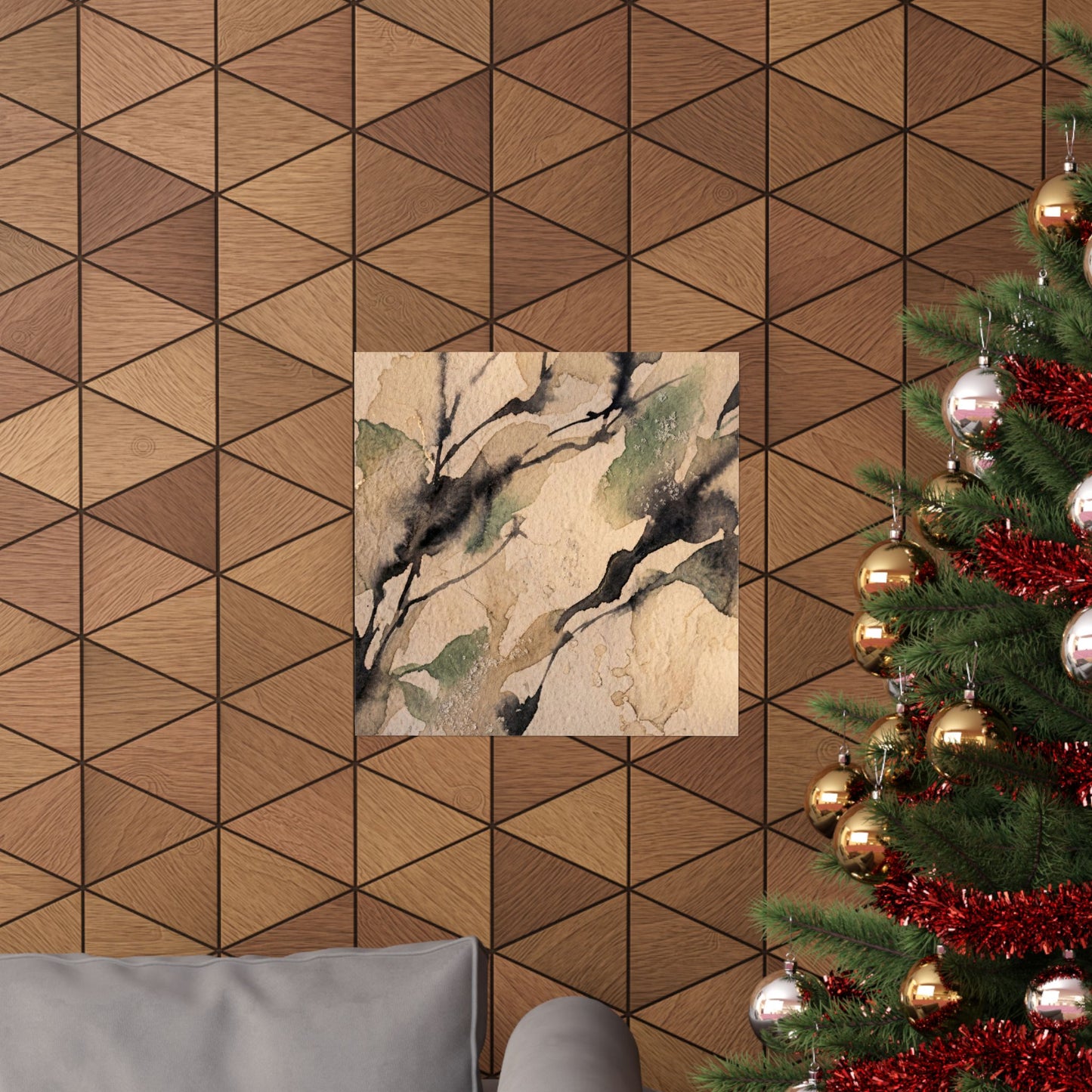 Shadow Play Winter Wall Art Print | Japandi Cozy Design