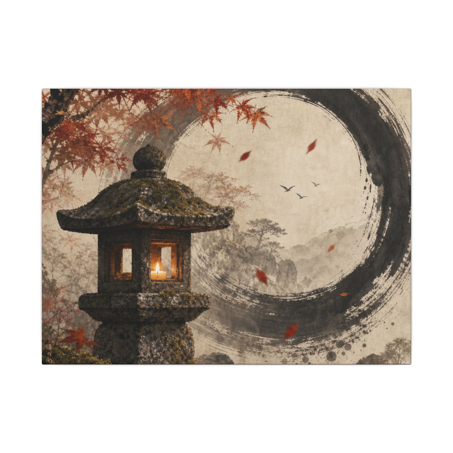 Ma Stone Lantern Canvas Art - Zen Enso