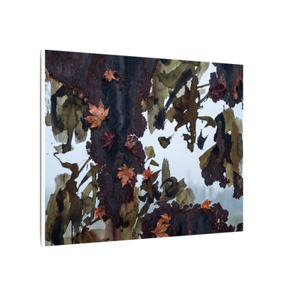 Rust Patina Charcoal Ink Canvas Art | Sophisticated Dark Japandi Art