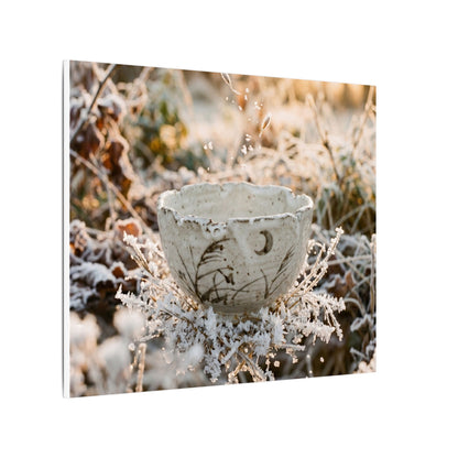 Japandi Ceramic Bowl in Golden Hour | Japanese Pattern Canvas Art