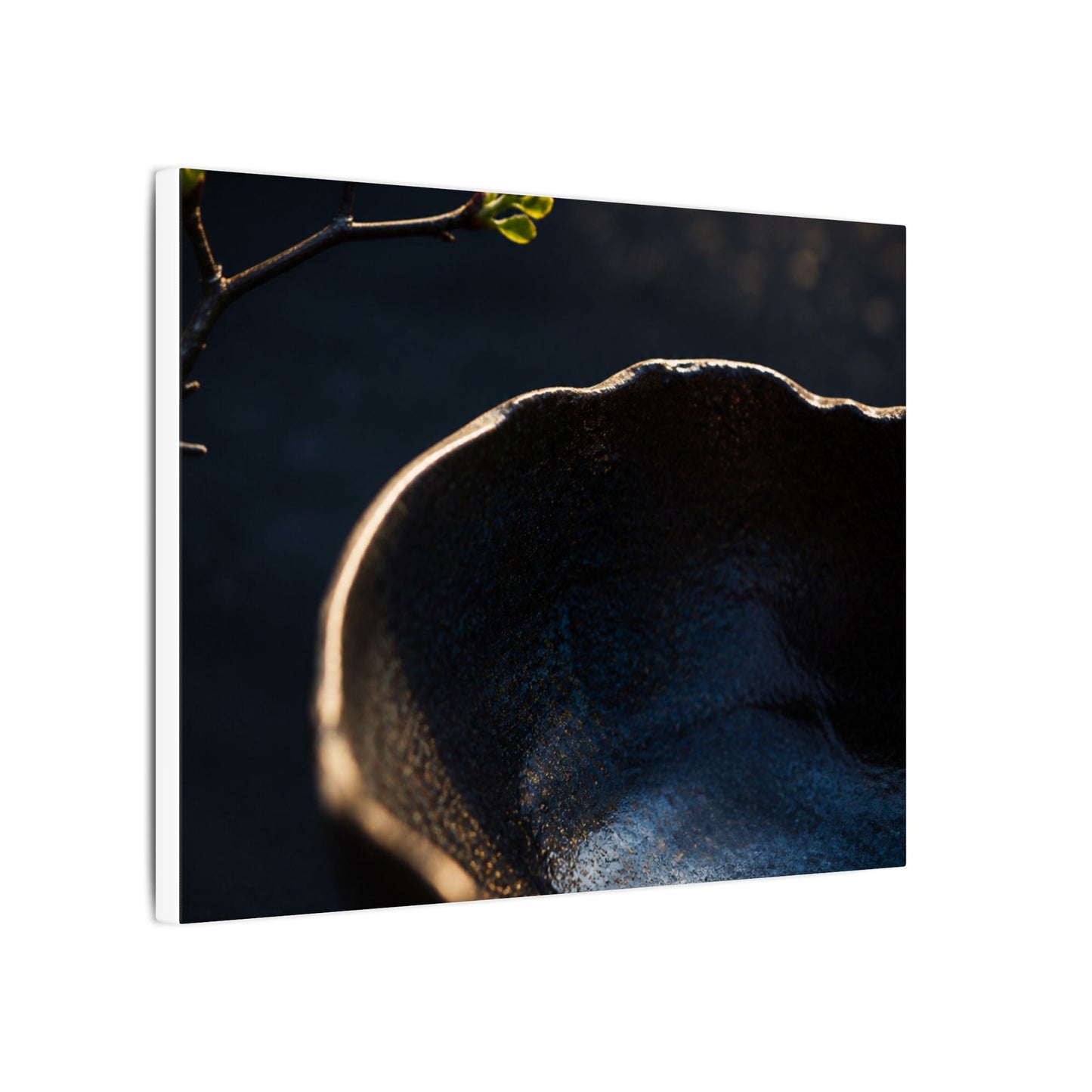 Ma Ceramic Bowl Canvas Art - Dark Japandi Shadow Zen
