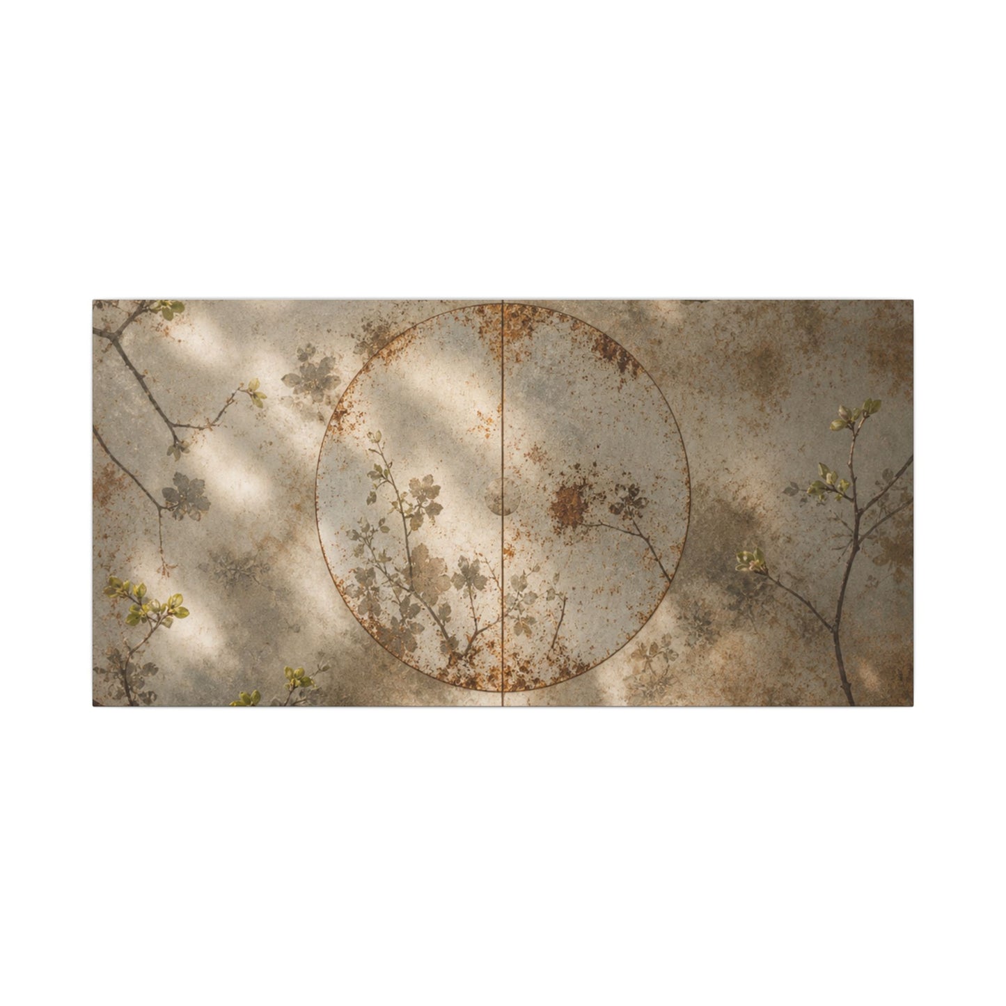 Japandi Rust Patina in Dappled | Japanese Pattern Canvas Art