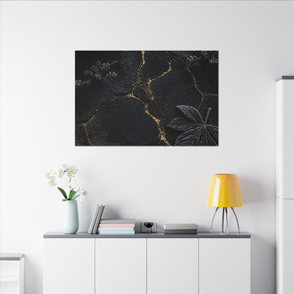 Candlelight Cracked Earth Canvas Art - Dark Japandi Ma