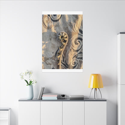 Fern Unfurling Canvas Art | Winter Japandi Japanese Pattern Art