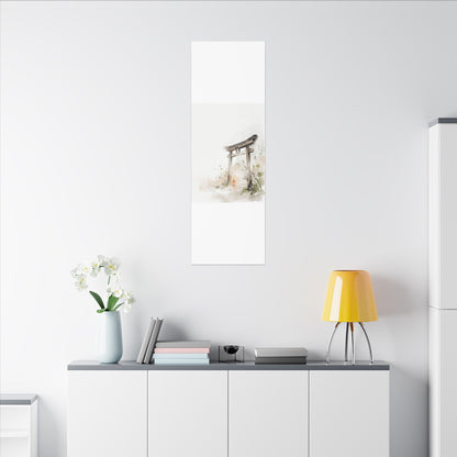 Fukinsei Torii Gate Canvas Art - Japandi Watercolor