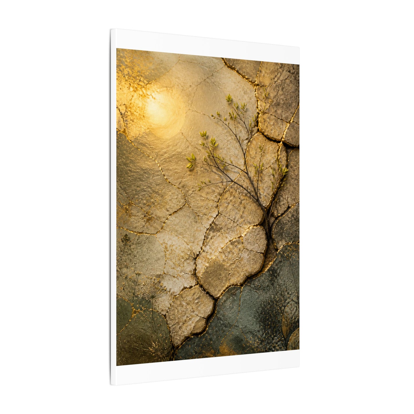 Cracked Earth Spring Canvas Art | Japandi Warm Design