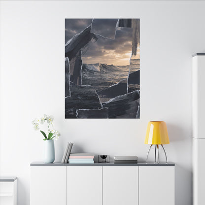 Fukinsei Ocean Wave Canvas Art - Dark Japandi Shadow Zen