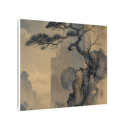 Japandi Pine Tree in Moonlight | Japanese Pattern Canvas Art
