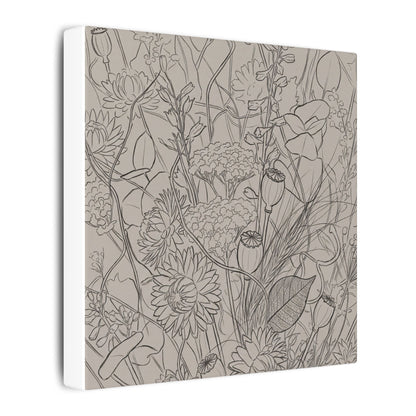 Summer Dried Flowers Minimal Line Canvas Art | Elegant Decor